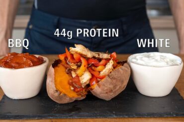High Protein Sweet Potato With 2 Types of Low Calorie Sauces