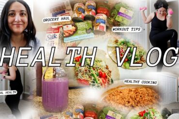 HEALTH VLOG | Workout Tips, Healthy Meals, Grocery Haul, Cleaning