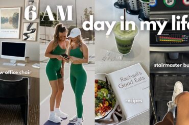 6AM DAY IN MY LIFE! healthy recipes, stairmaster burner & new office chair