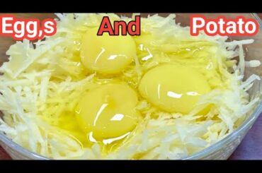 Potatoes, Egg, Onion Recipe| Traditionelles Spanisches Omelett|Healthy Breakfast!Egg Potato Snacks !