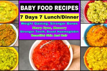 7 Day Meal For Baby 1-5 Years | LunchDinner Recipes For 1-5 Years | Baby Food | Healthy Food Bites