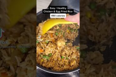 easy/ healthy chicken egg fried rice 490 calories