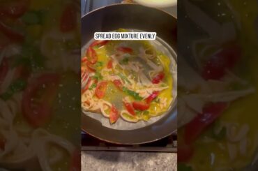 Breakfast! Rice Paper omelette #cooking