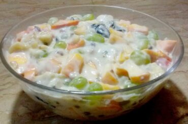 Easy Friut Salad Recipe | 5 Minutes Creamy Friut Salad | Healthy Salad Recipe