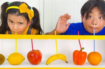 Ellie and Alex Try Fruit Drinks | Healthy Eating for Children