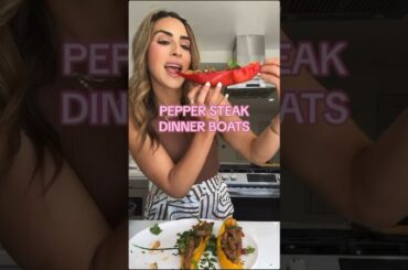 Pepper Steak Dinner Boats are such an easy and satisfying dinner #healthydinner #easyrecipe #shorts