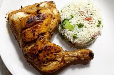 Grilled Chicken With Rice | Chicken Leg Recipe | Healthy Meal | Dinner Menu ~ Priyanka's Wonderland