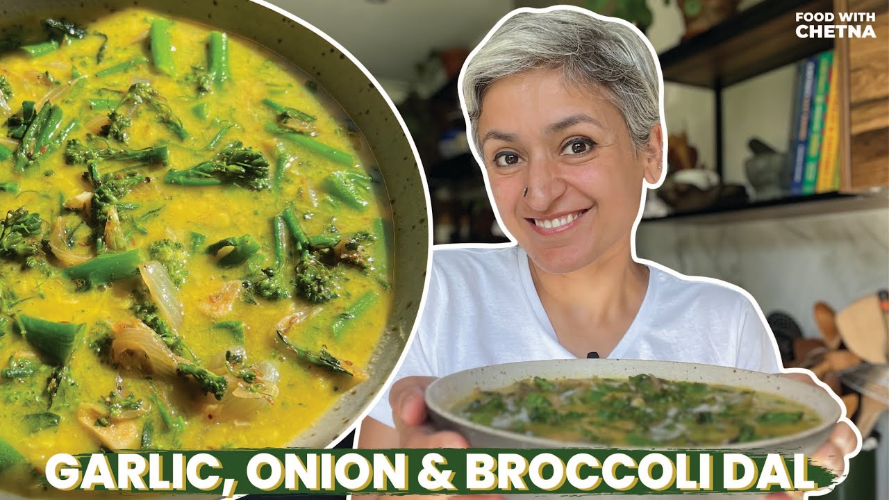 GARLIC ONION BROCCOLI LENTILS | Wholesome healthy vegan dal recipe | Food with Chetna GARLIC ONION BROCCOLI LENTILS | Wholesome healthy vegan dal recipe | Food with Chetna