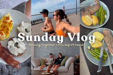SUNDAY VLOG: Running Together, Full Day of Healthy Meals, Relaxing!