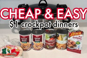 $1 MEALS!!! Easy Healthy and Affordable Crockpot Meals | Dirt Cheap Crockpot Meals to Save Money!