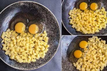Simply Chop Potatoes & Add 2 Eggs/ Simple Potato Egg Healthy Breakfast/ Inexpensive Delicious Recipe