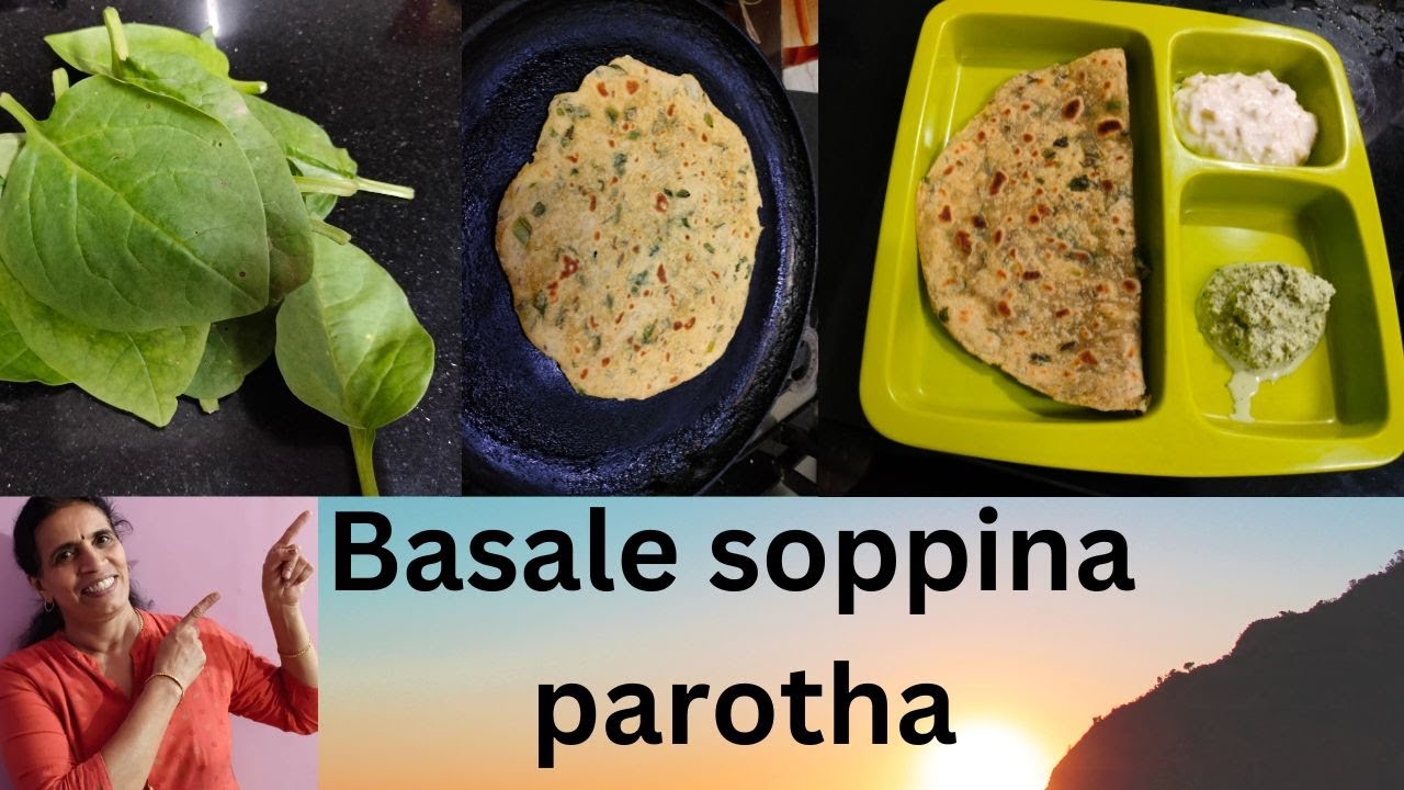 Basale soppina paratha | easy n soft chapathi | Healthy breakfast recipe | Five minutes nastha | Basale soppina paratha | easy n soft chapathi | Healthy breakfast recipe | Five minutes nastha |