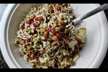 Healthy Sprouts Salad - Healthy Weight Loss Recipe - Mixed Fruit Sprouts Salad.