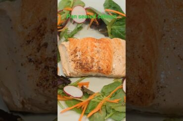 Easy healthy recipes with few ingredients | pan-seared salmon with green vegetables #healthyfood