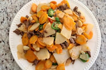 Stir Fried Beef with Carrot and Patato, Healthy Recipes.