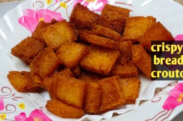 Crispy Bread Croutons Recipe | Bread Croutons for Soup Pulao Biryani Salad and Chaats