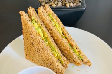Avocado Sandwich with brown bread (#Healthy Breakfast#Weight loss recipe)