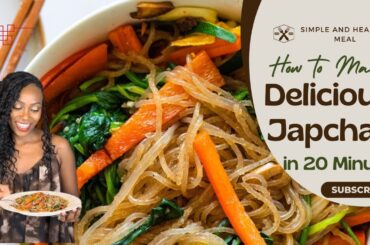 Japchae (Glass noodles with vegetables); Korean noodles; Healthy simple meals; Dinner Recipe