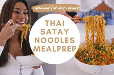 10 Minute Thai Satay Noodles | DELICIOUS High Protein, Low Carb Meal Prep