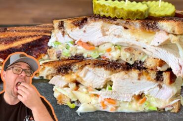 Easy RACHEL SANDWICH Recipe with Smoked Turkey and Homemade Coleslaw!