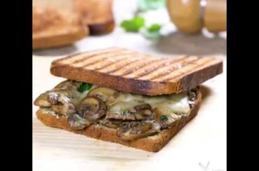 Grilled Mushroom Sandwich | Grilled Mushroom Sandwich Recipe | Mushroom Sandwich Recipe