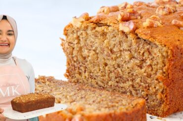 The softest BANANA BREAD recipe I've ever had. Moist banana loaf