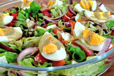 EGG SALAD RECIPE ! DELICIOUS AND EASY EGG AND LETTUCE SALAD ! HEALTHY SALAD RECIPE