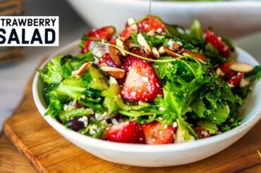 Strawberry Salad  Recipe (ASMR) - Strawberry Salad With Feta - Strawberry Lettuce Salad