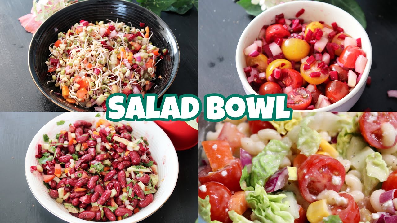 5 Nutritious Salad Recipes | Healthy Salad bowl for Lunch / Dinner 5 Nutritious Salad Recipes | Healthy Salad bowl for Lunch / Dinner