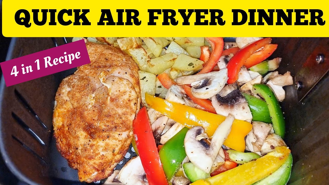 Air fryer Chicken Breast and Potato Mushroom Dinner Recipes. Healthy Budget Recipes Air fryer Chicken Breast and Potato Mushroom Dinner Recipes. Healthy Budget Recipes