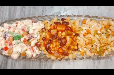 Chana Chaat And Macaroni Recipe | Healthy Salad Recipe  | Easy 3 Different Style Salad