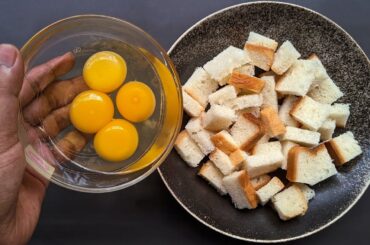 Added Eggs With Leftover Bread, The Result Is impressive! Healthy Dessert Recipe | Easy Snacks