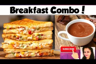 Hung curd sandwich & Hot Chocolate Combo/Healthy Yogurt Sandwich for weight loss/Dahi Sandwich