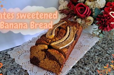 HEALTHY FALL WHOLE WHEAT DATES SWEETENED BANANA BREAD | SUGAR FREE & WHOLE FOODS | AUTUMN RECIPES