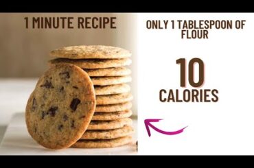 8 large low calorie chocolate chip cookies with only 1 tablespoon of flour- Low calorie cookies