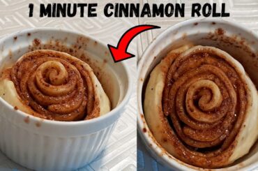Low calorie cinnamon roll in just 1 minute-microwave Cinnamon roll recipe-low calorie snacks