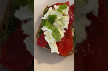 Pesto with Sweet Pepper and Eggplant Sandwich | Breakfast Ideas