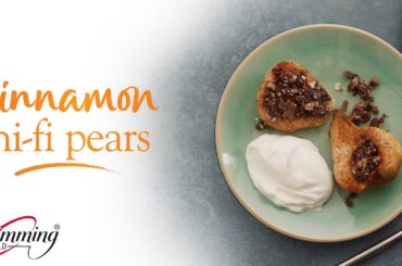 Slimming World cinnamon hi-fi pears pudding - full recipe in the description below