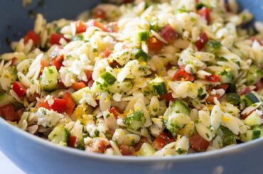 Lemon Orzo Salad | Perfect Summer Salad For BBQs or Potlucks