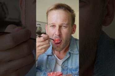 Shaved Frozen Strawberries and Meyer Lemon #healthydessert #healthyrecipes #fruit