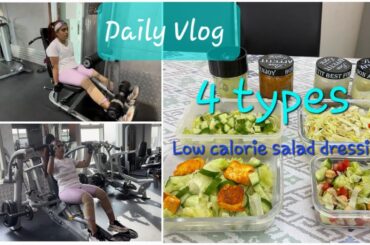 Indian mom healthy lifestyle in Dubai|| 4 healthy salad  and salad dressings || workout