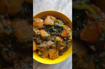 Easy and tasty aloo Palak fry ||healthy recipes #youtubeshorts #shortsfeed #shorts