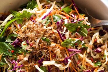 Asian Slaw - Crunchy Asian Cabbage Salad with Sesame Dressing