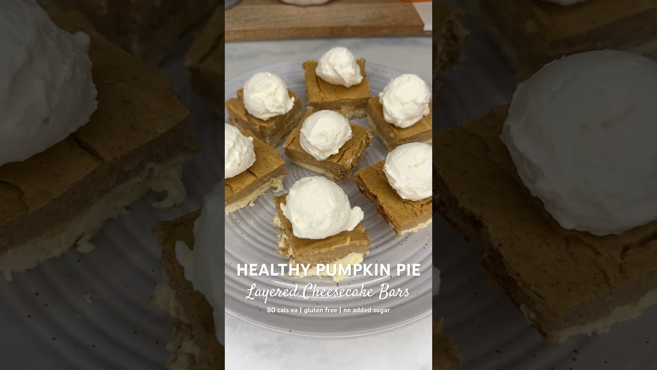 Healthy Pumpkin Pie Layered Cheesecake Bars | Cooking Katie Lady Healthy Pumpkin Pie Layered Cheesecake Bars | Cooking Katie Lady