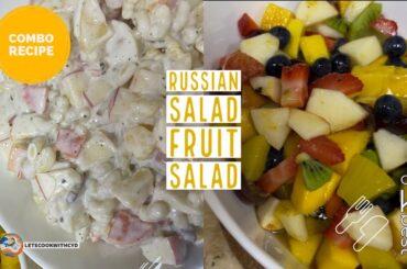 Russian salad and fruit salad | combo salad recipe | Healthy salad | letscookwithcyd