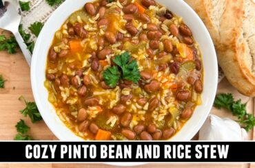 COZY Pinto Bean & Rice Stew | HEART-HEALTHY One Pan Recipe