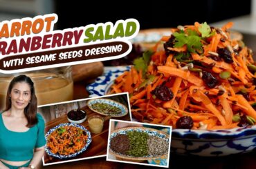 Carrot Cranberry Salad with Sesame Seeds Dressing | French Carrot Salad Recipe