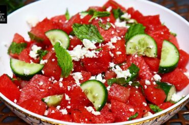 Watermelon and Feta Salad in 10 Mins. For Heathy and Glowing Skin