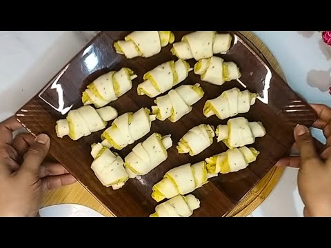 Potato Roll Samosa by The Cooking Pan|Potato Croissant|Snacks Recipe Potato Roll Samosa by The Cooking Pan|Potato Croissant|Snacks Recipe