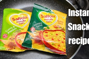 Instant Snacks recipe | Saffola masala oats | healthy and tasty oats recipe | quick evening snacks
